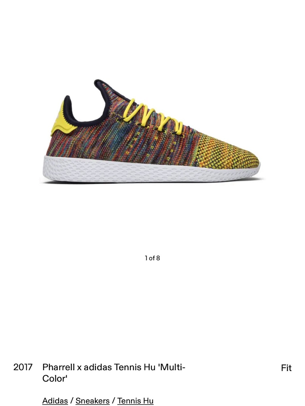 adidas Multicolor Knit Tennis Hu Sneakers with Yellow Accents